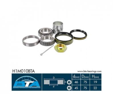 Підшипник колеса,комплект BTA H1M010BTA (фото 1)