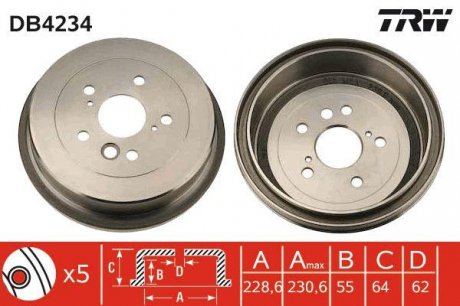 Гальмівний барабан TRW DB4234