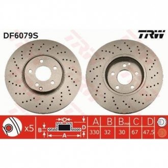 Диск тормозной TRW DF6079S (фото 1)