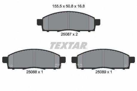 Комплект гальмівних колодок TEXTAR 2508701 (фото 1)