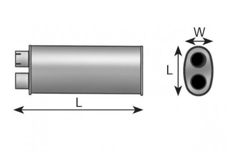 Глушник системи випуску (середній). Средний / конечный глушитель ОГ Dinex 50356 (фото 1)