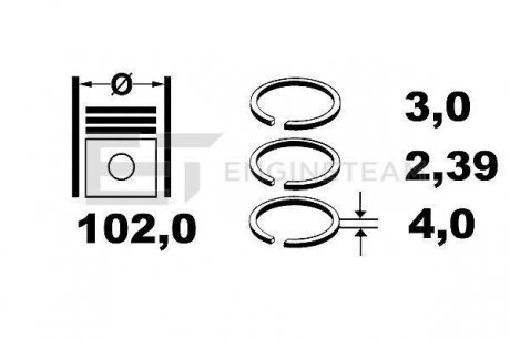Комплект кілець на поршень ET ENGINETEAM R1001500