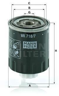 Топливный фильтр MANN-FILTER WK718/7 (фото 1)