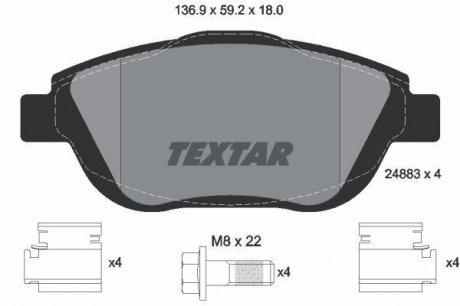 Комплект гальмівних колодок TEXTAR 2488301
