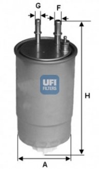 Фільтр паливний FIAT DOBLO 1.3 D, DUCATO 2007 2.0-3.0 JTD 06- (вир-во) UFI 24.ONE.01 (фото 1)