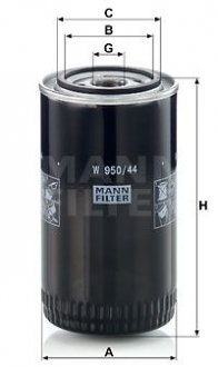 Масляний фiльтр MANN-FILTER W950/44