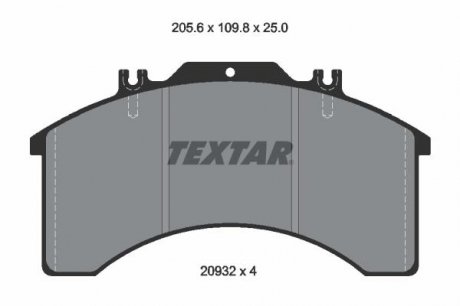 Гальмівні колодки, дискові TEXTAR 2903225004T3018