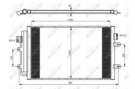 Радіатор кондиціонера Iveco Daily V 2.3D/3.0D 09.11-02.14 NRF 350083 (фото 1)