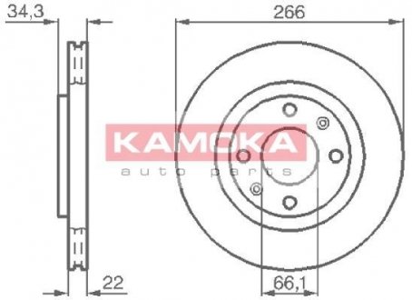 Гальмівний диск KAMOKA 1032280 (фото 1)