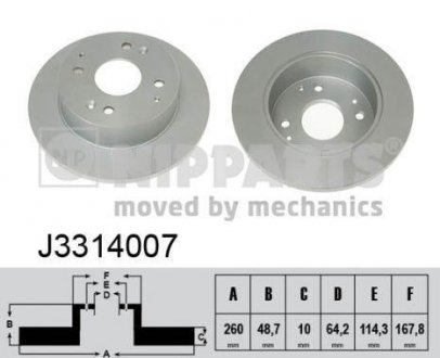 Гальмiвнi диски NIPPARTS J3314007