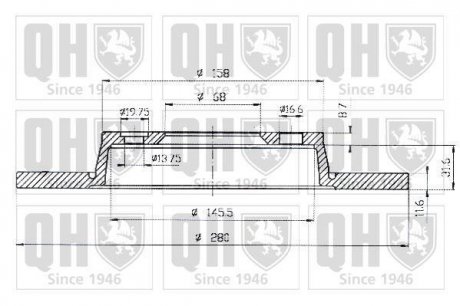 Гальмiвнi диски Quinton Hazell BDC4733