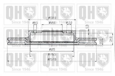 Гальмiвнi диски Quinton Hazell BDC3593