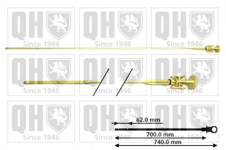 Щуп уровня масла Renault Master II/Opel Movano 2.5dCi/TDCI 01- (740/700mm) Quinton Hazell QOD134