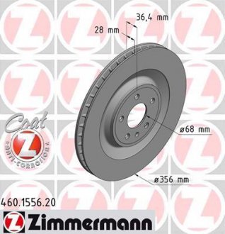 Гальмівний диск ZIMMERMANN 460155620 (фото 1)
