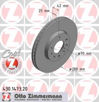 Гальмівний диск ZIMMERMANN 430147320