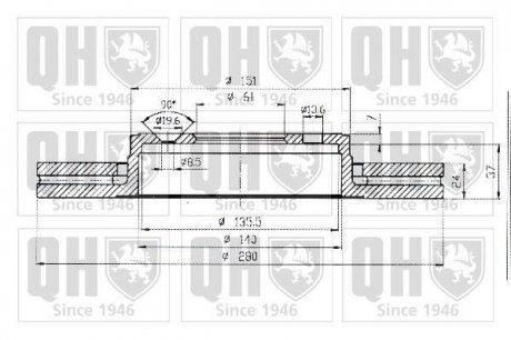 Гальмiвнi диски Quinton Hazell BDC5143