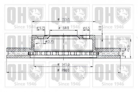 Гальмiвнi диски Quinton Hazell BDC4732