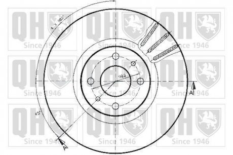 Диск тормозной (передний) Fiat Doblo 01- (284x22) (R15) Quinton Hazell BDC3766