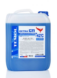 АНТИФРИЗ -40 СИНІЙ Antifreeze G11 Blue (10 кг) MEGA TEMOL G11 BLUE 10KG+ (фото 1)