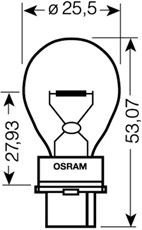 Лампа розжарювання P27W 12V 27W W2.5x16d OSRAM 4008321090621