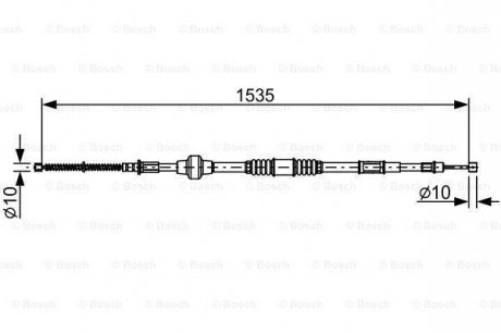 Трос, стояночная тормозная система BOSCH 1987482533 (фото 1)