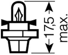 Лампа накаливания 12V 1.1W BX8.4d OSRAM 4008321096821