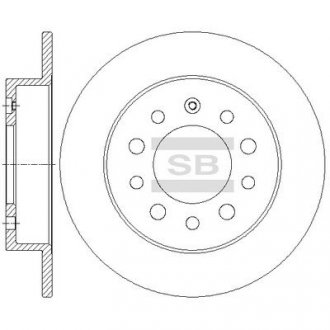 Тормозной диск задний Hi-Q (SANGSIN) SD1083