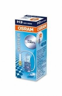 Лампа галогенная SUPER H3 12V 55W SUP PK22s OSRAM 4050300504445 (фото 1)