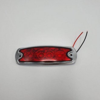 Габаритний ліхтар хромований світлодіодний червоний 4LED 24V Турция L0305R (фото 1)