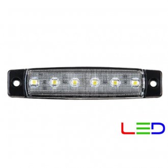 Габаритний ліхтар світлодіодний білий 6LED 12-24V Турция FR0172W (фото 1)