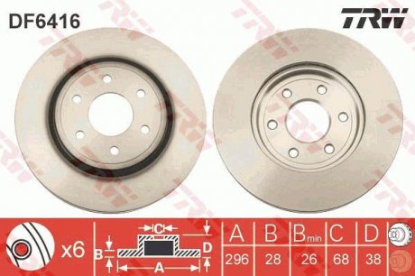 Тормозной диск TRW DF6416 (фото 1)