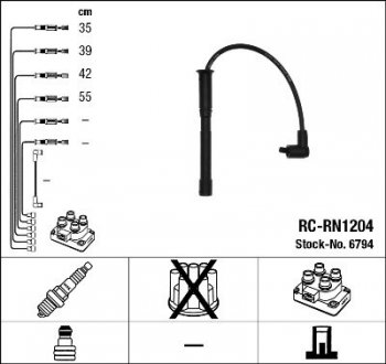 Комплект проводів запалення RC-RN1204 NGK 6794 (фото 1)