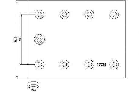 Накладки барабанных тормозных колодок TEXTAR 17238 17,00 0 8 018 T012 (фото 1)