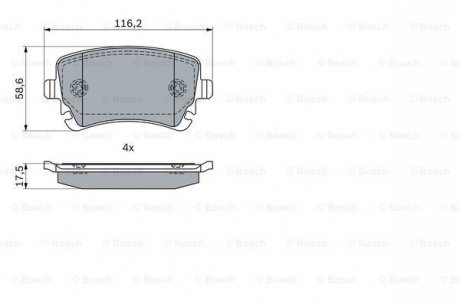 Гальмівні колодки, дискові BOSCH 0 986 424 056