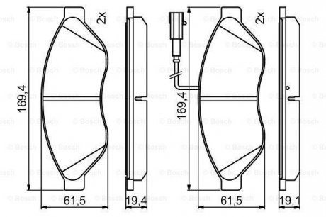 Гальмівні колодки, дискові BOSCH 0 986 494 798