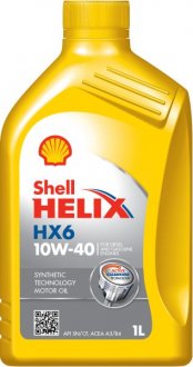 Олива для двигуна SHELL HELIX HX6 10W40 1L (фото 1)