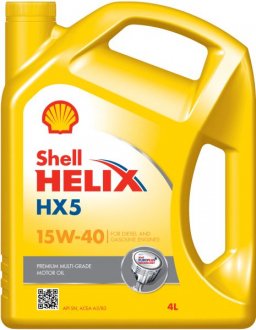 Олива для двигуна SHELL HELIX HX5 15W40 4L (фото 1)