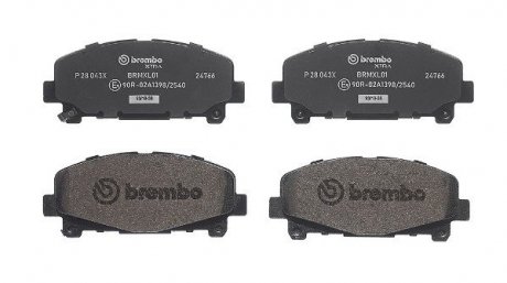 Комплект гальмівних колодок з 4 шт. дисків BREMBO P 28 043X (фото 1)