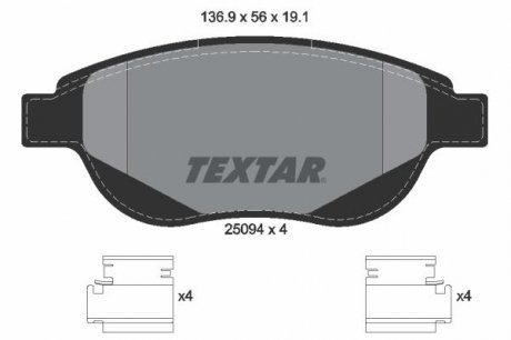 Гальмівні колодки, дискові TEXTAR 2509401