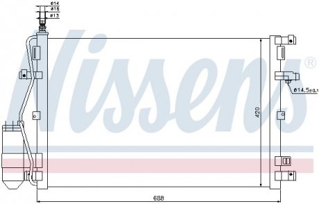 Радіатор кондиціонера NIS NISSENS 94937 (фото 1)