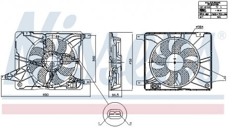 Вентилятор радіатора (з корпусом) NISSENS 850017 (фото 1)