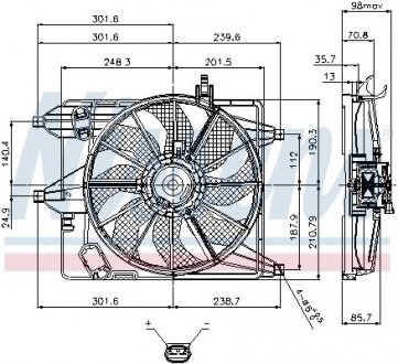 Вентилятор, охлаждение двигателя NISSENS 85252 (фото 1)