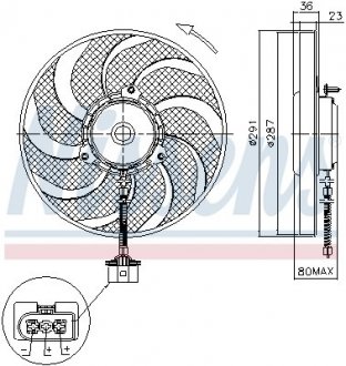 Вентилятор, охлаждение двигателя NISSENS 85545