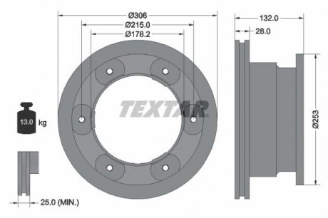Гальмівний диск TEXTAR 98200 1777 0 1