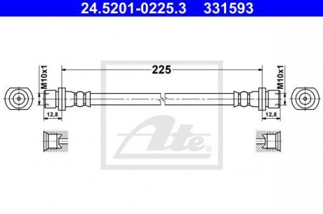 Гальмівний шланг ATE 24.5201-0225.3