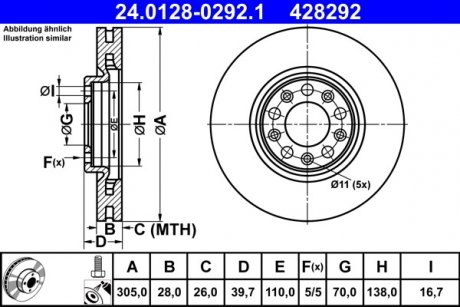 Гальмівний диск ATE 24.0128-0292.1