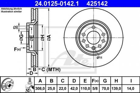 Гальмівний диск ATE 24.0125-0142.1 (фото 1)