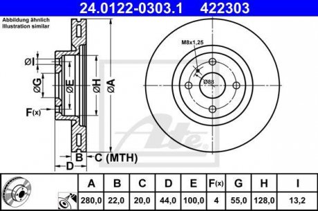 Гальмівний диск ATE 24.0122-0303.1