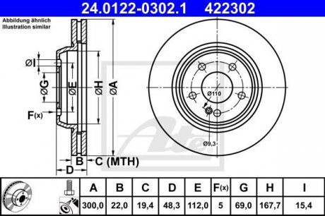 Гальмівний диск ATE 24.0122-0302.1