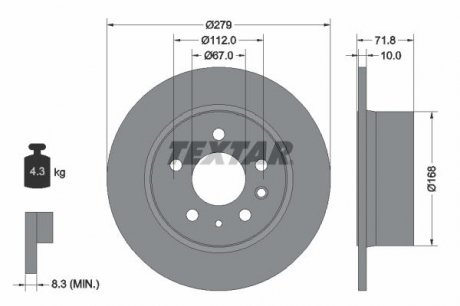 Гальмівний диск TEXTAR 92032600 (фото 1)